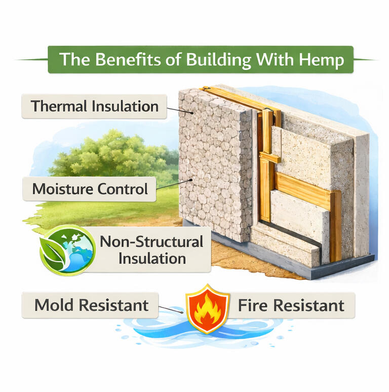 hempcrete wall insulation benefits diagram